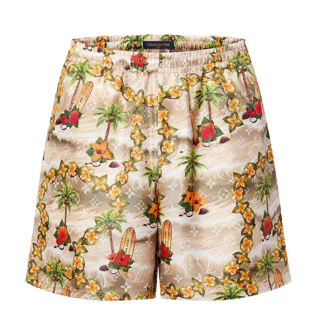 Louis Vuitton 'Monogram Silk Tropical' Drawstring Shorts