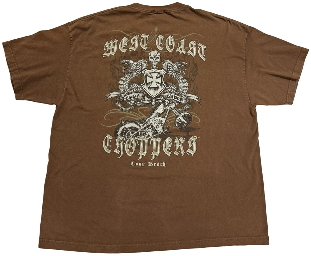 West Coast Choppers 'Cobra' Vintage Brown Tee