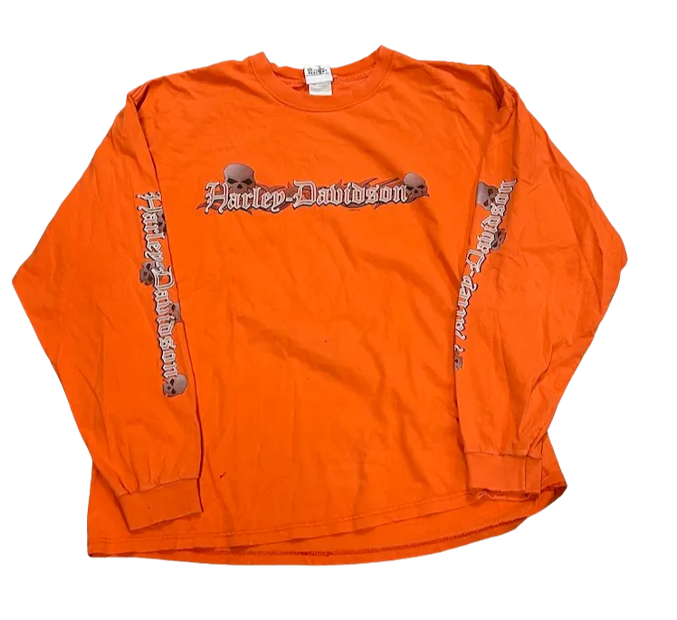 Harley Davidson 'Orange Skull' Longsleeve Tee