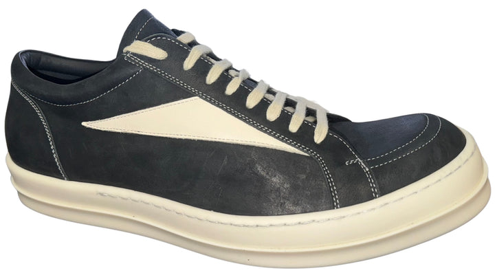 Rick Owens 'Black' Nubuck Suede Vintage Low Sneakers