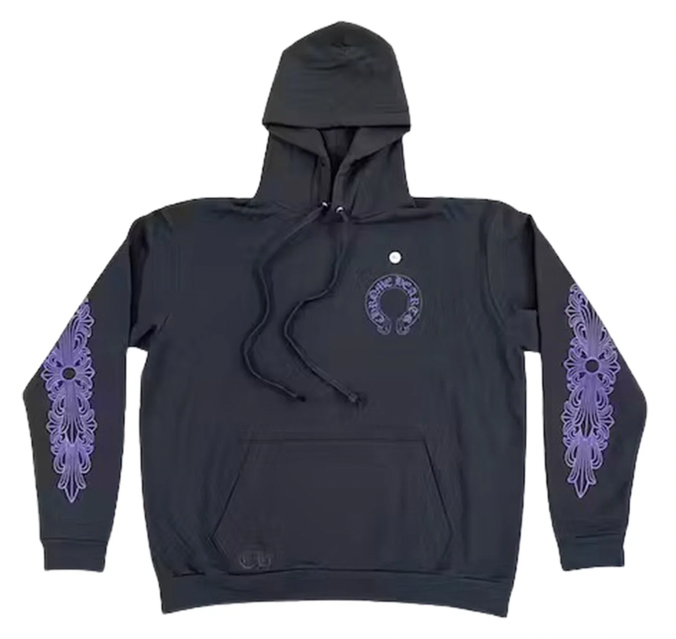 Chrome Hearts 'Friends And Family' Purple Script Black Hoodie