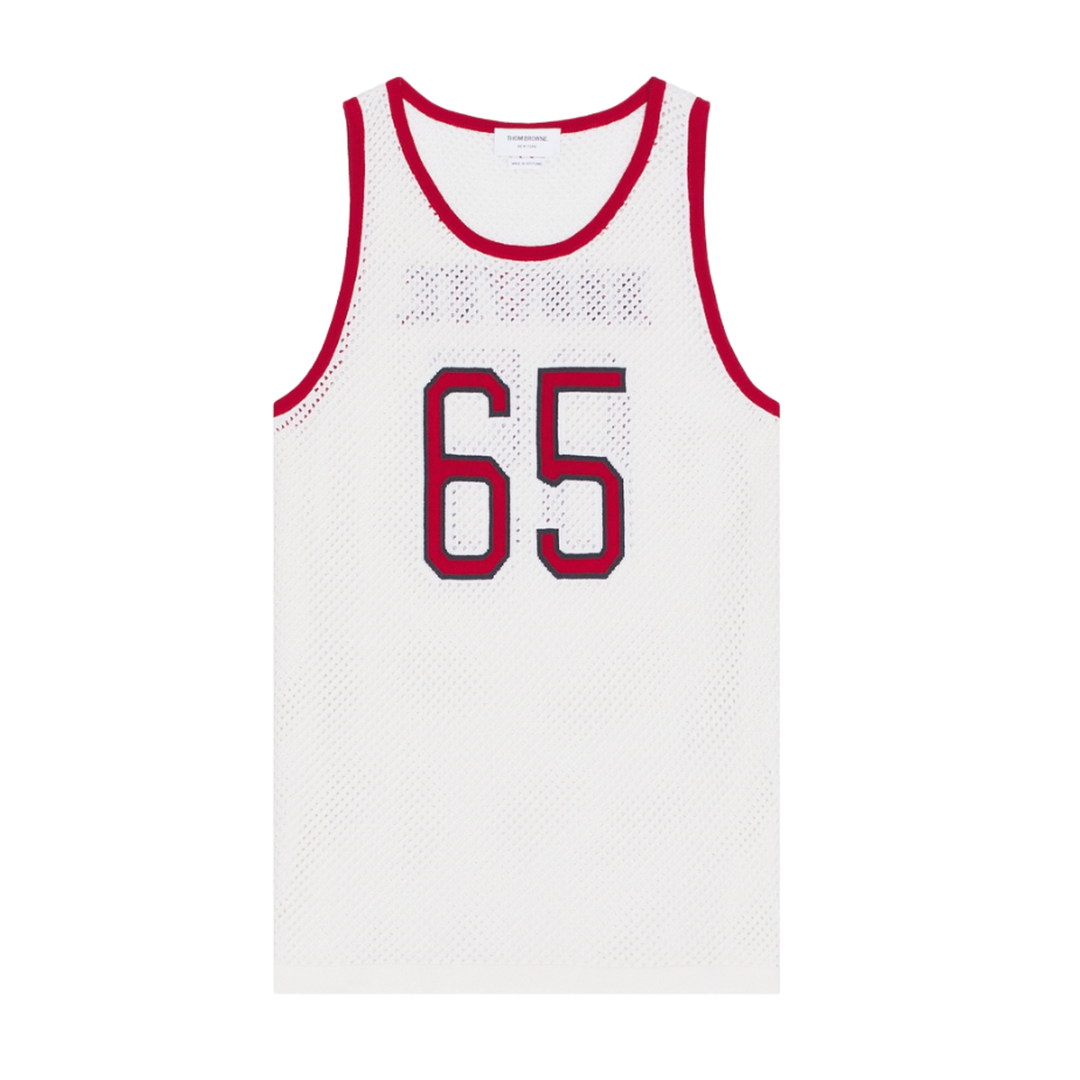 Thom Browne 'White' Cashmere Mesh Basketball Jersey