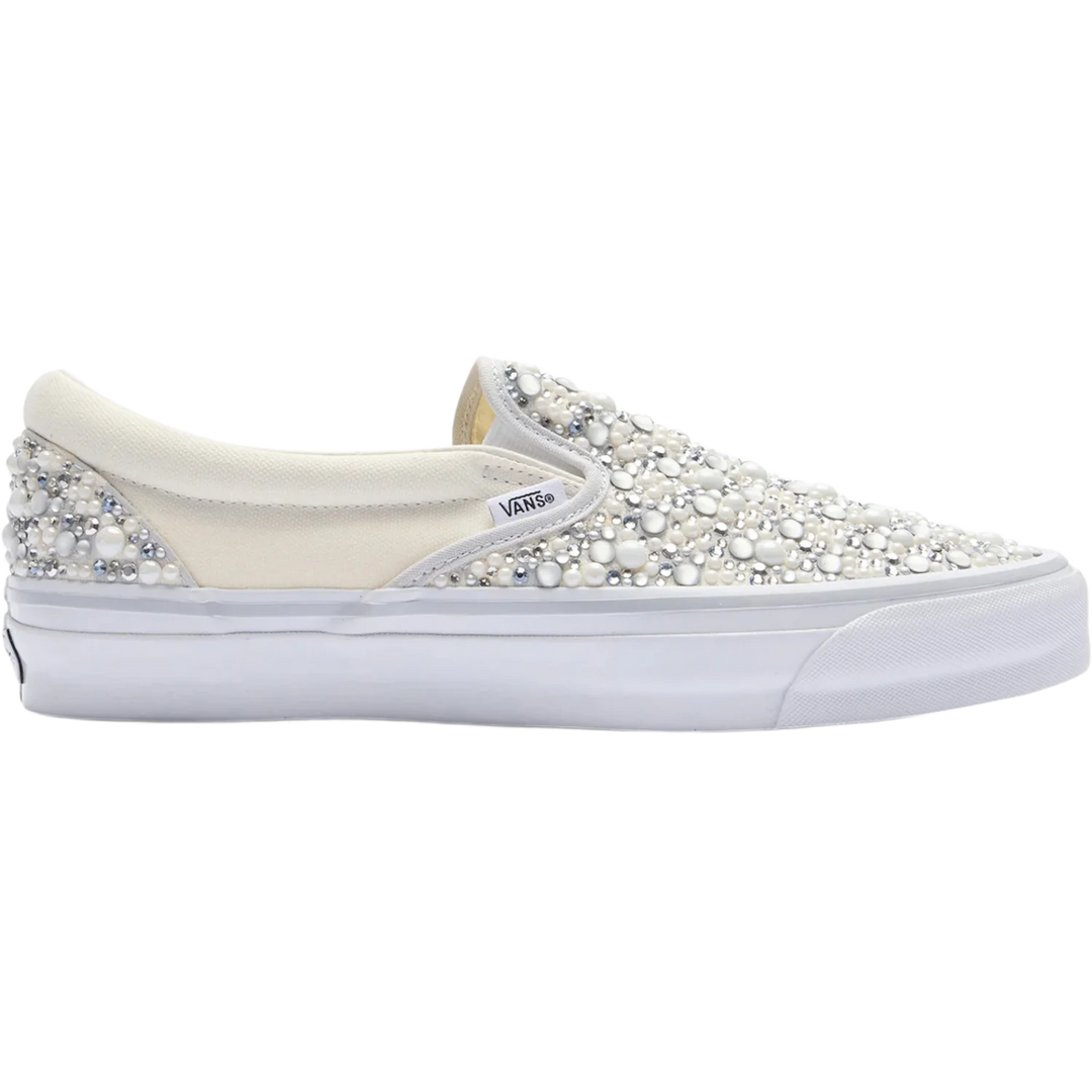Vans Classic Slip-On Mattias Gollin Pearl Embellished Checkerboard Grey White