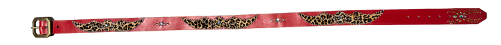 Studded 'Leopard Fur Spider Gem' Red Belt