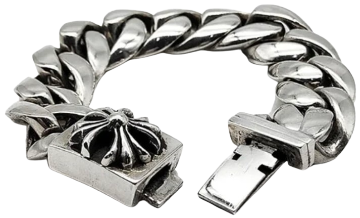 Chrome Hearts 'Plus Cross' Cuban Link 6in Bracelet