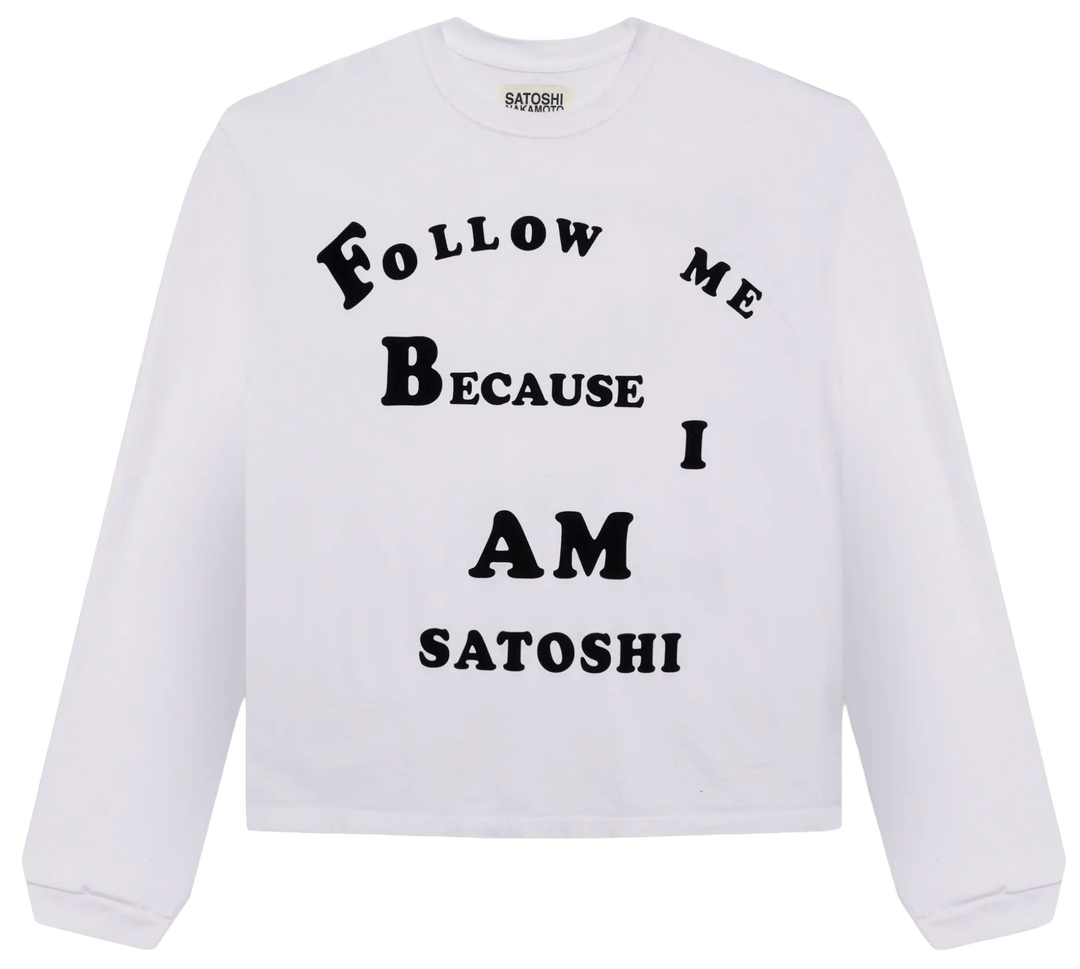 Satoshi Nakamoto 'Follow Me' White Longsleeve