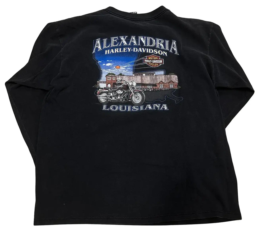Harley Davidson 'Alexandria, VA' Flame Vintage Black Longsleeve