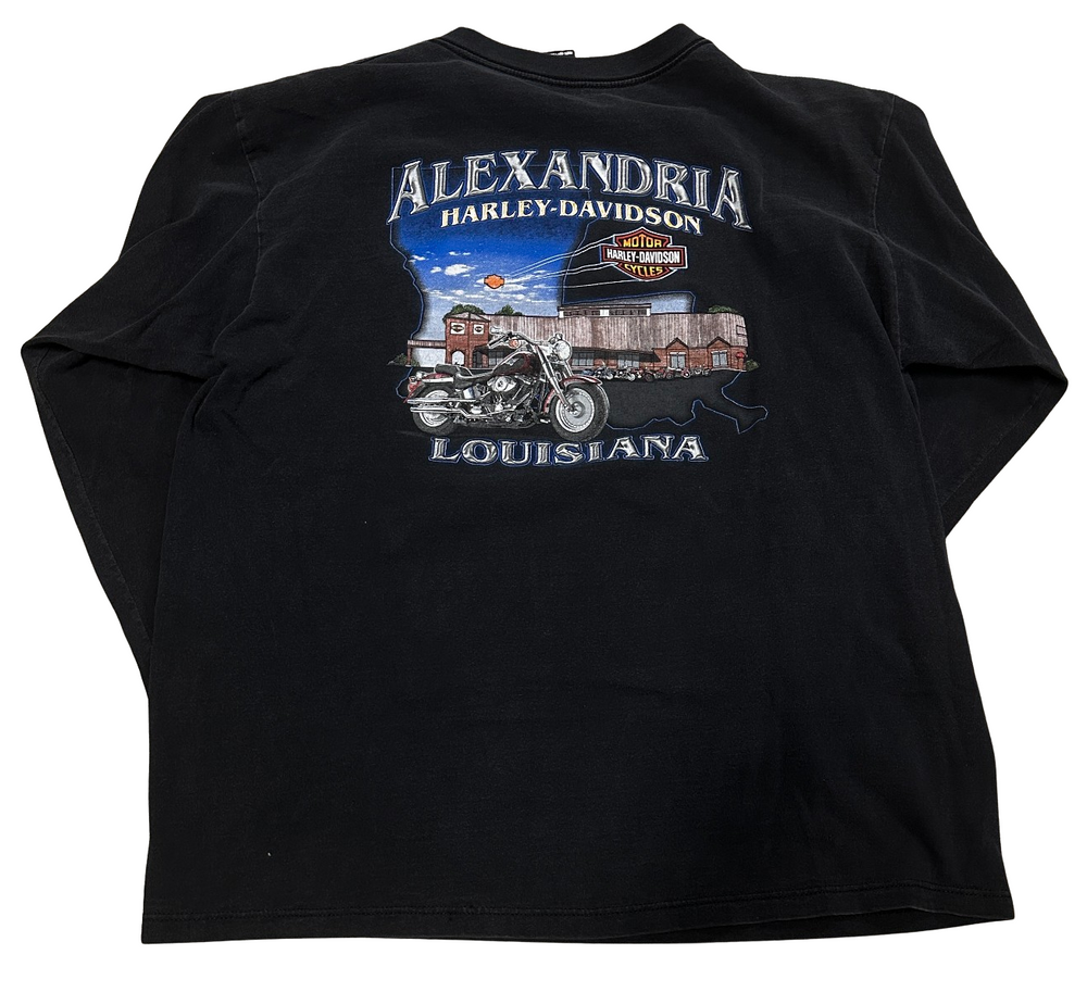 Harley Davidson 'Alexandria, VA' Flame Vintage Black Longsleeve