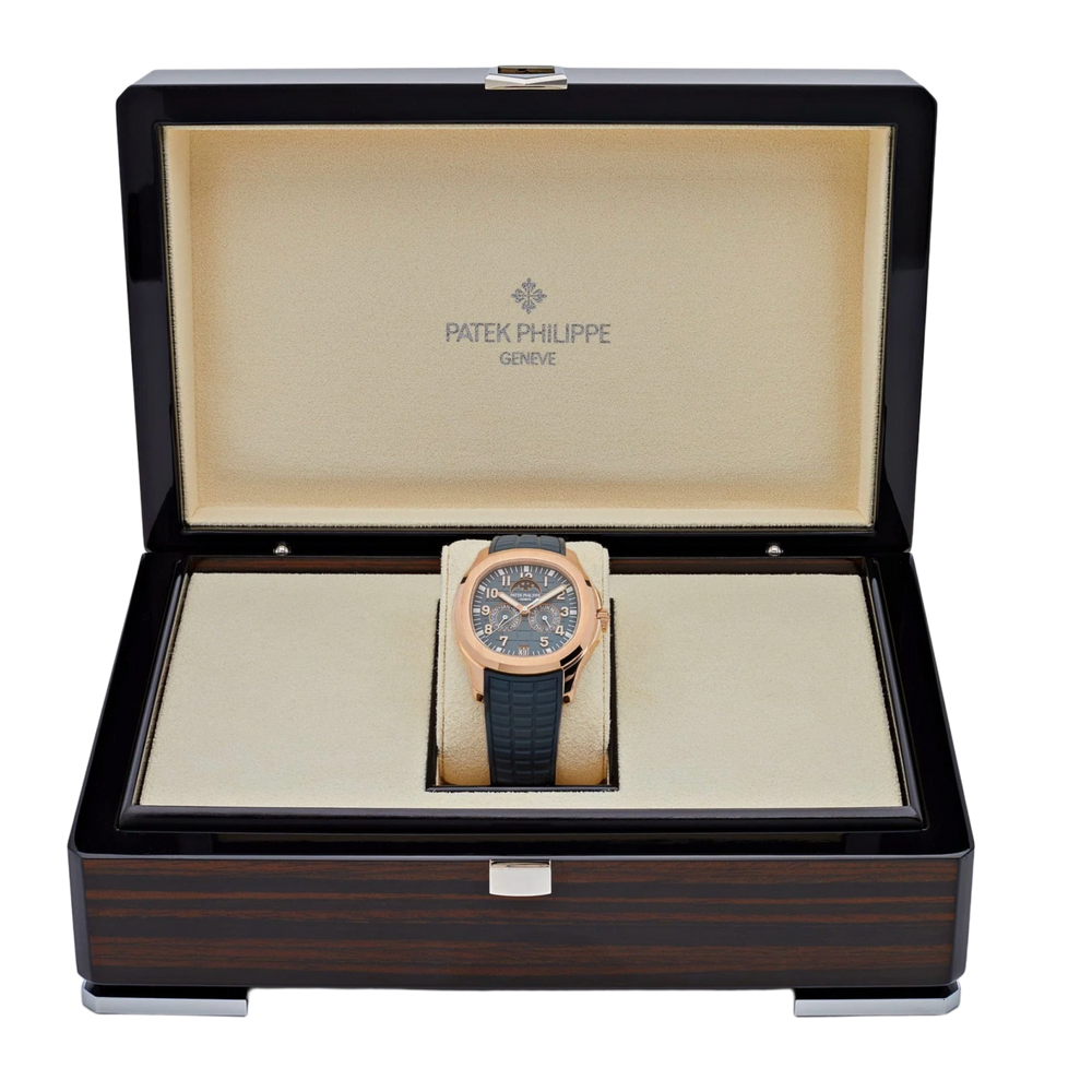 Patek Philippe Aquanaut Luce 5261R-001 Annual Calendar Moon Phases Rose Gold Blue-Gray Dial Watch 2023