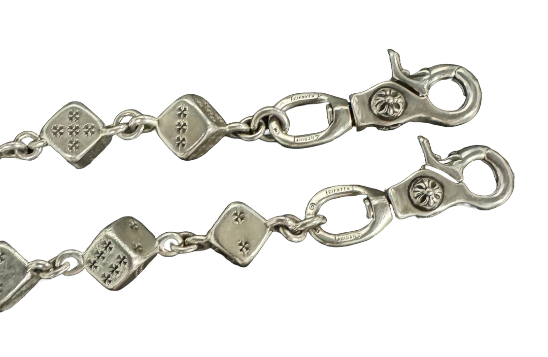 Chrome Hearts 'Jumbo Dice' 38in Silver Wallet Chain