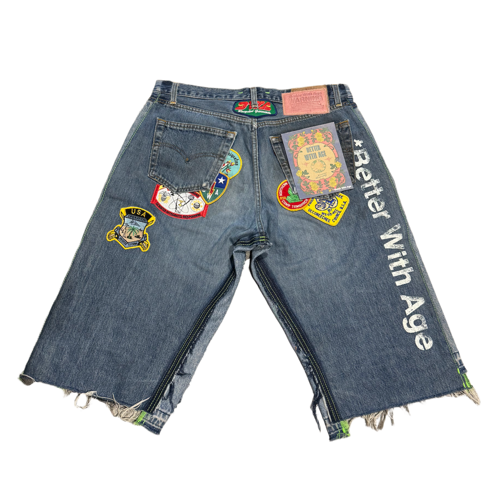 *Better With Age 'Gentleman's' Triple Wide Two Tone Denim Shorts