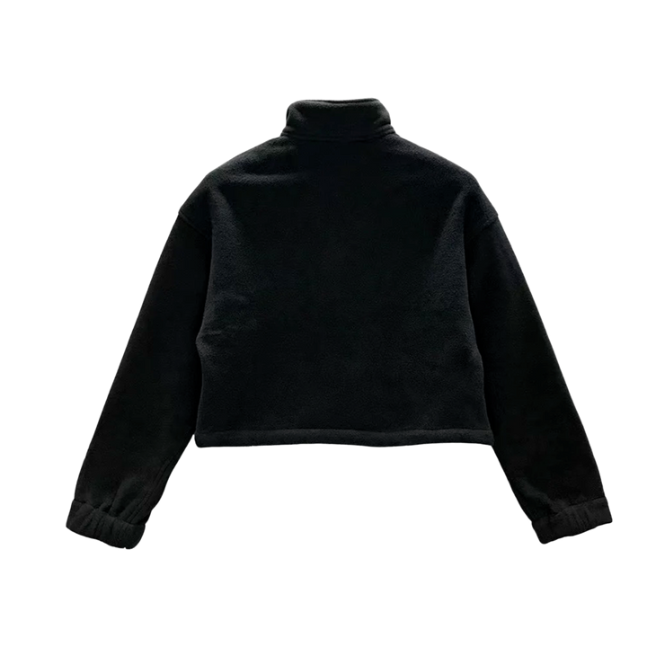 Chrome Hearts 'Horseshoe' Fleece Half Zip Cropped Sweatshirt