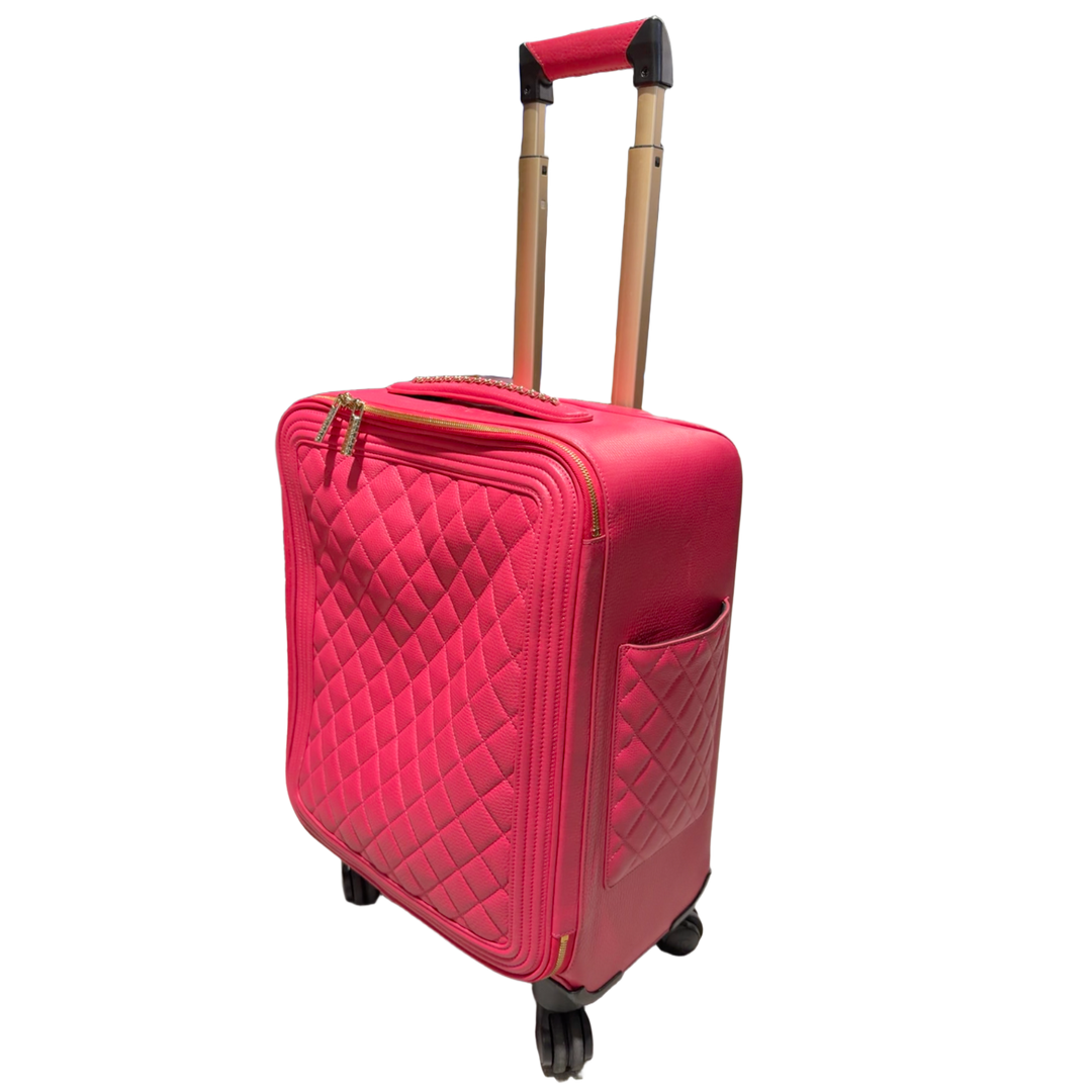Chanel Hot Pink 'Le Boy' Rolling Suitcase