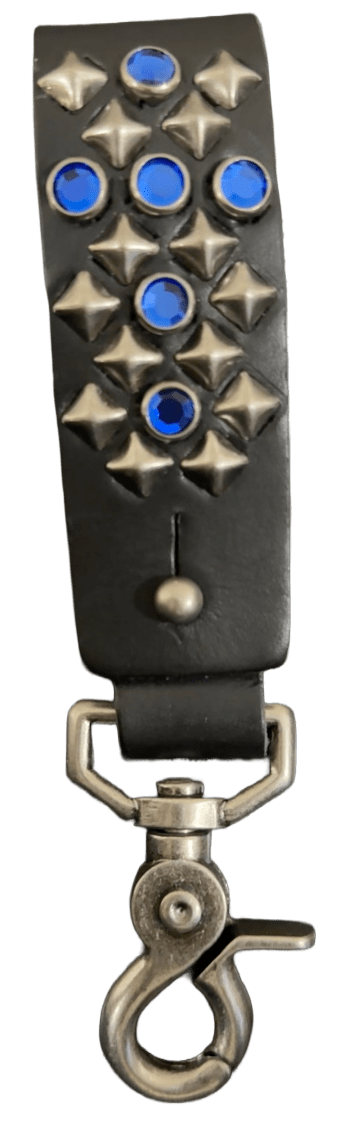 Studded Leather Keychain &