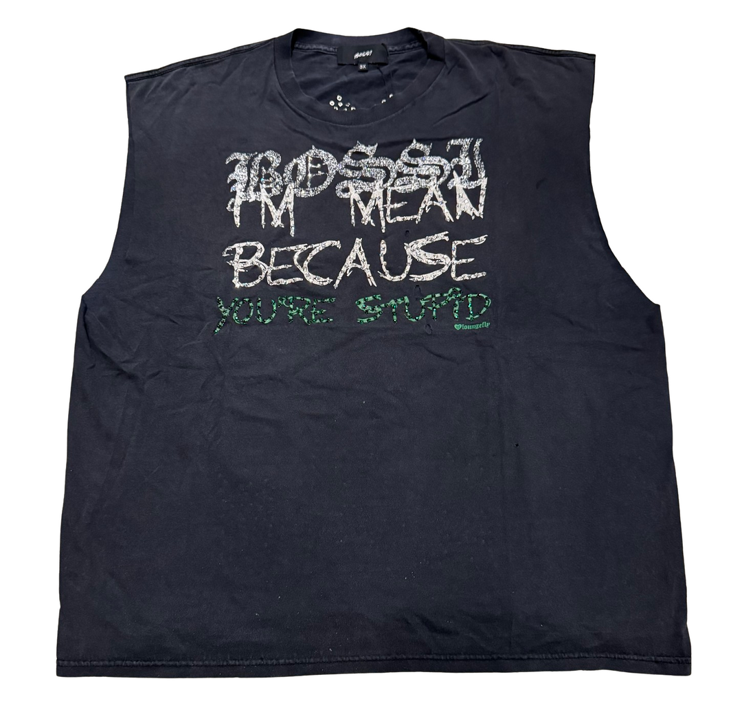 Bossi 'Loungefly' Vintage Rhinestone Cutoff Tee