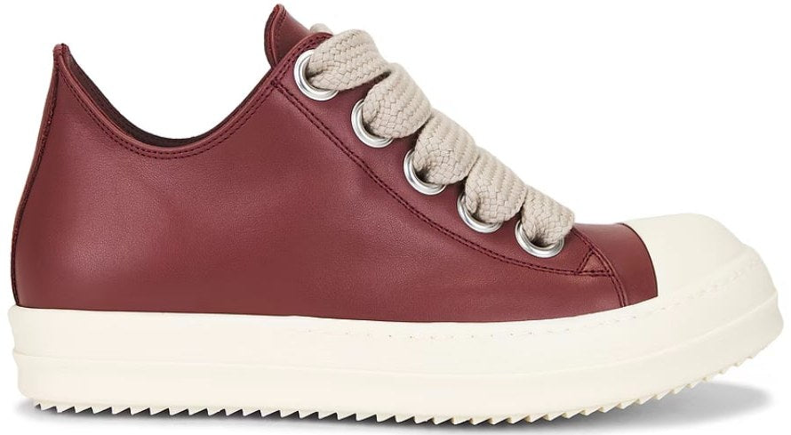 Rick Owens 'Rosewood/Milk' Jumbo Lace Low Sneakers – Showroom LA