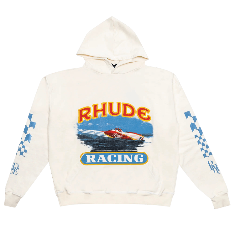 Rhude 'Cigarette Racing' Vintage White Hoodie