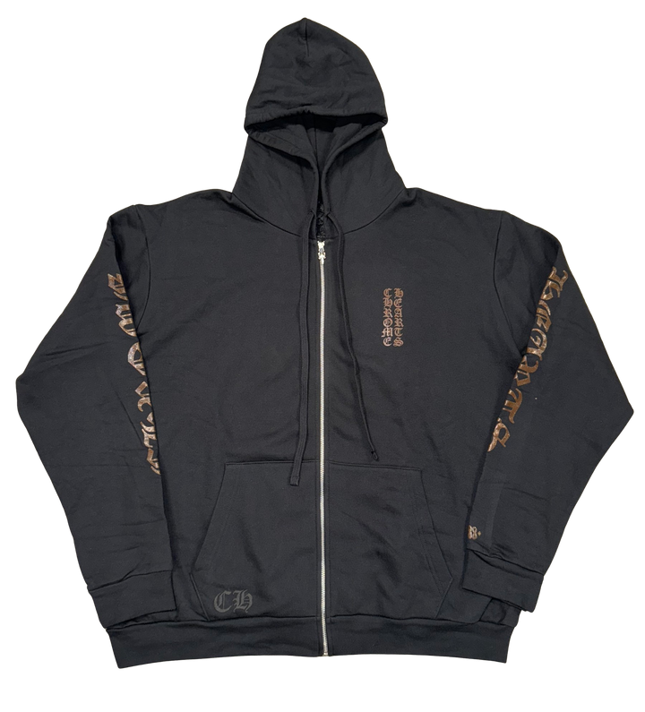 Chrome Hearts 'Brown Glitter' 1988 Black Zip Up Hoodie