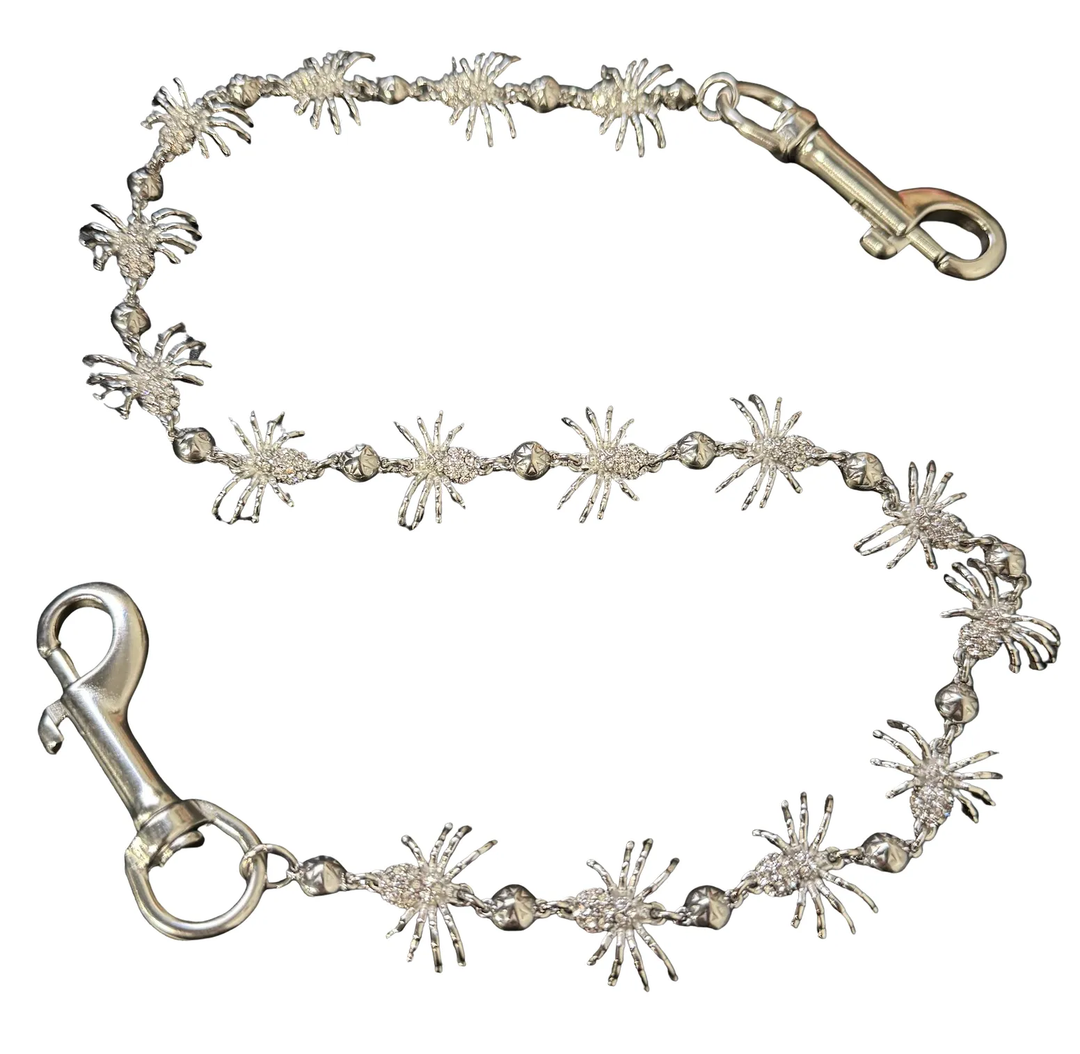 Starchain World 'Ice Spider' 26.5in Starball Silver Wallet Chain