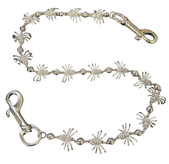 Starchain World 'Ice Spider' 26.5in Starball Silver Wallet Chain