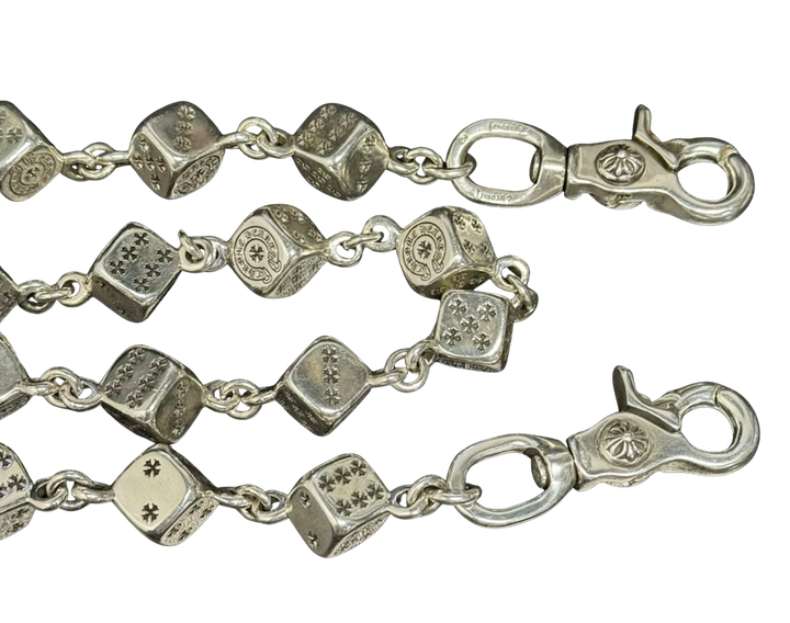 Chrome Hearts 'Jumbo Dice' 34in Silver Wallet Chain