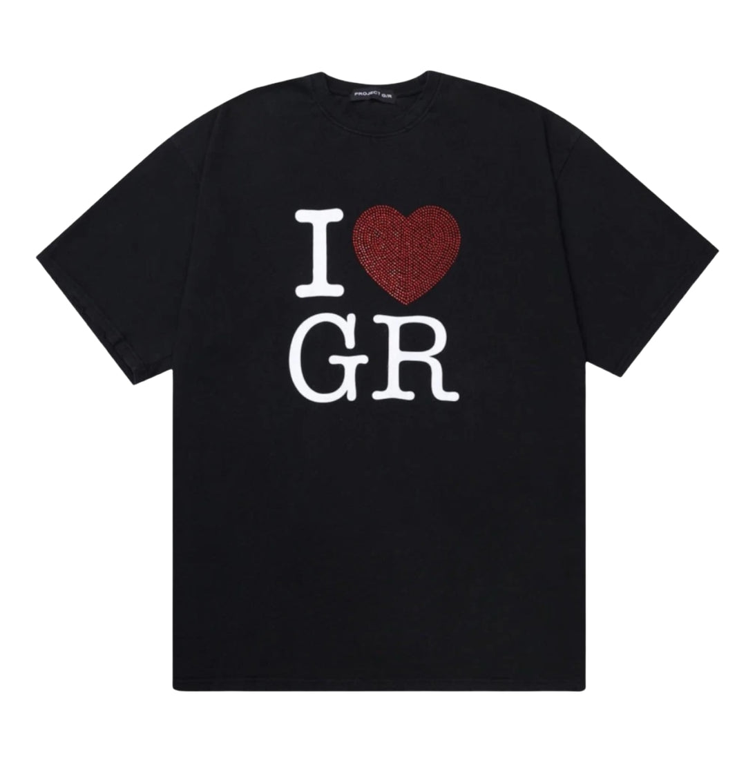 Project G/R 'I LOVE GR' Black Tee