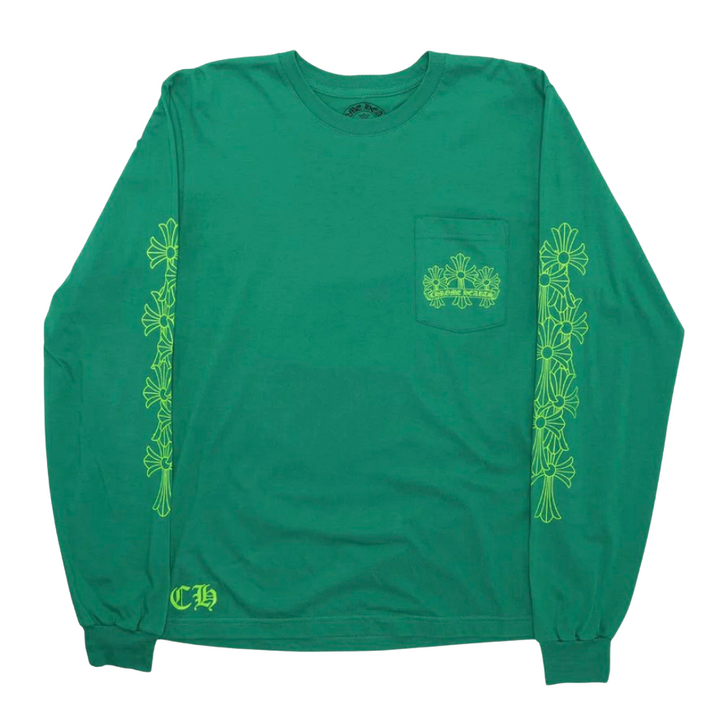 Chrome Hearts Cemetery Cross Green Long Sleeve