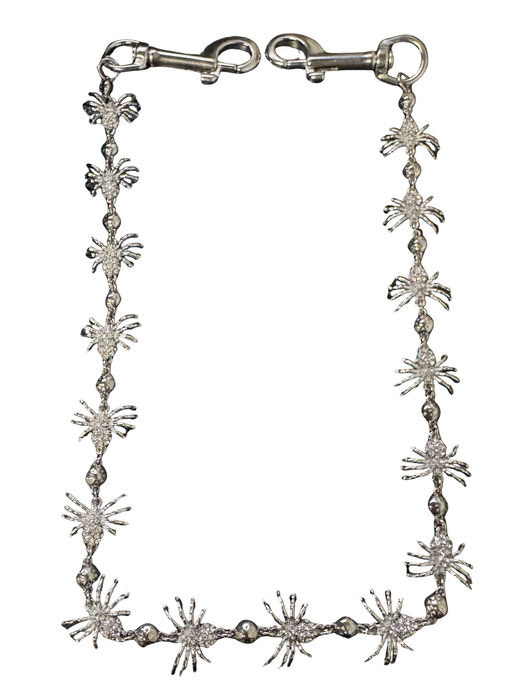 Starchain World 'Ice Spider' 26.5in Starball Silver Wallet Chain