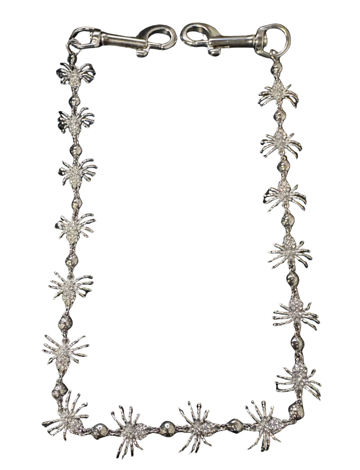 Starchain World 'Ice Spider' 26.5in Starball Silver Wallet Chain