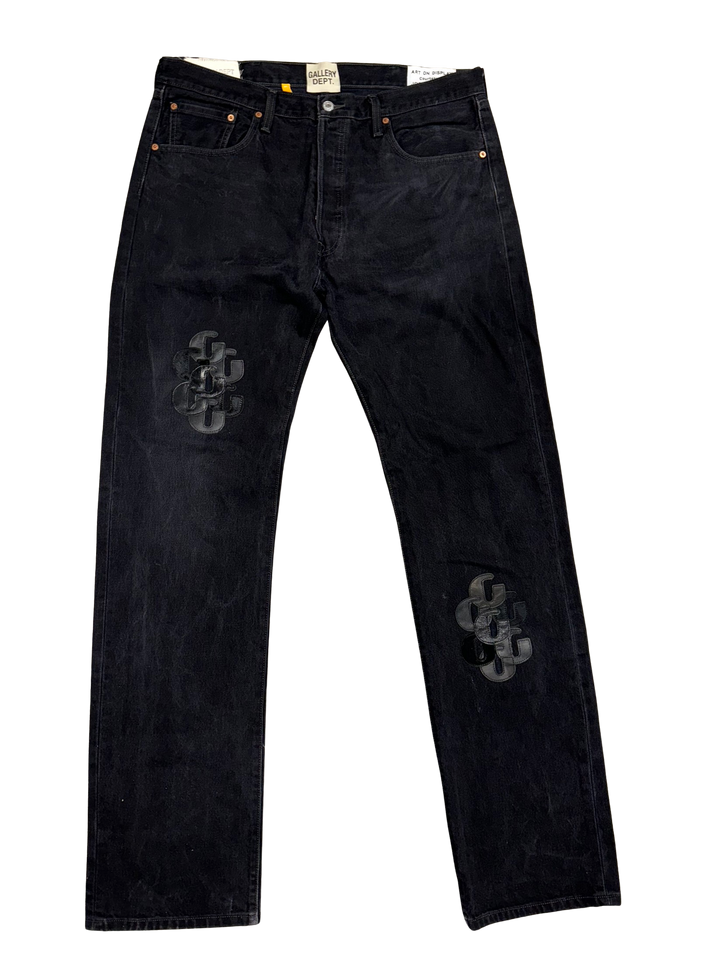 Gallery Dept 'Black G Patches' Straight Leg Jeans