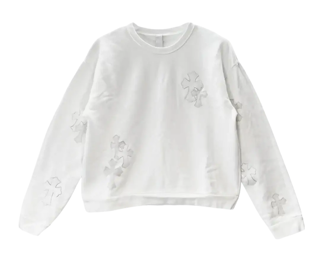 Chrome Hearts White Sweatshirt '23 Crosses'