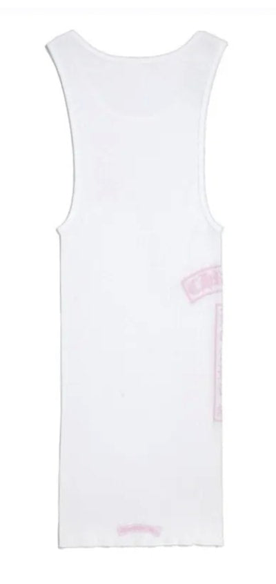 Chrome Hearts 'T Bar Rib' White/Pink Tank Top