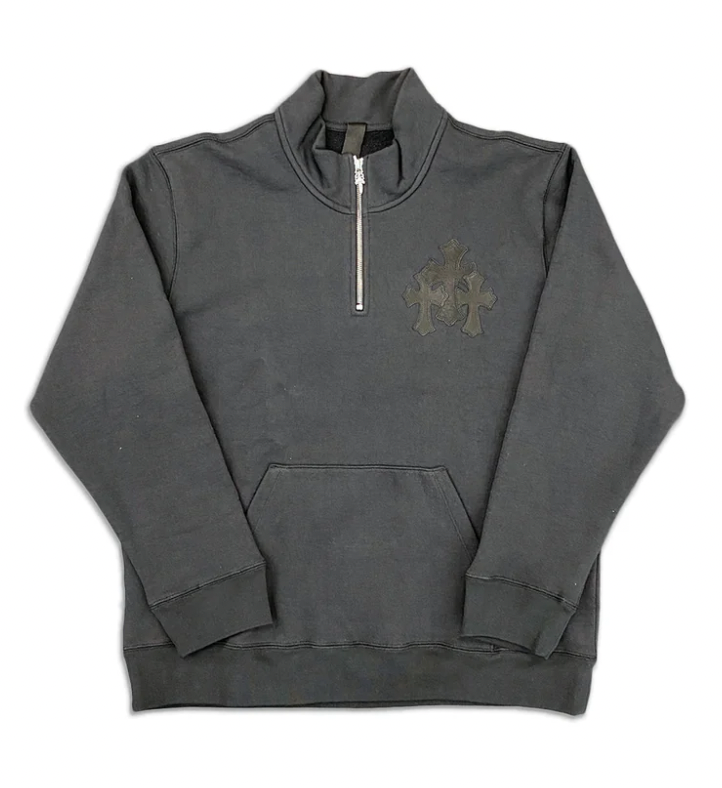 Chrome Hearts '3 Patch' Black Quarter Zip