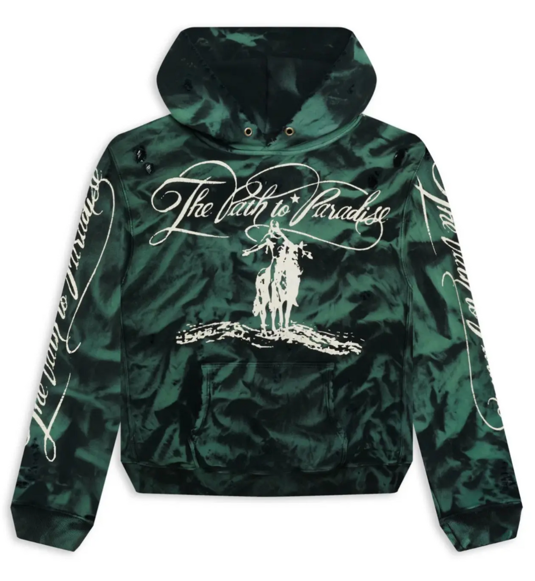 Hellstar 'Paradise' Green Marble Hoodie