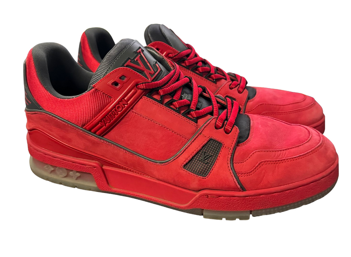 Louis Vuitton LV Trainer '408' Red Suede Sneakers