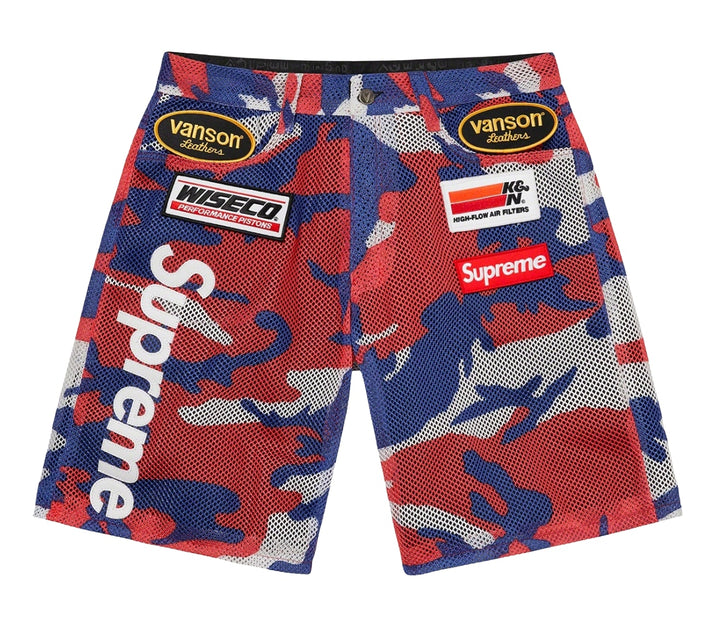 Supreme x Vanson Leathers 'Red' Fishnet Shorts