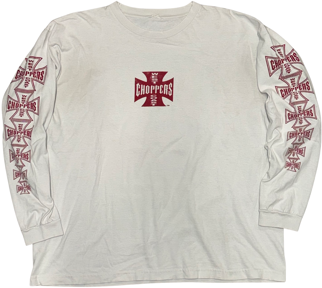 West Coast Choppers 'Classic Logo' Vintage White Longsleeve Tee