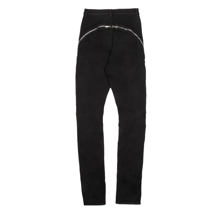 Rick Owens 'Black Wax' Zipper Detail Pants