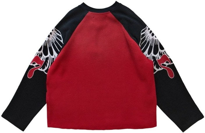 Satoshi Nakamoto 'Wings' Red Longsleeve Tee