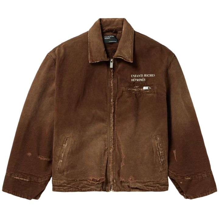 Enfants Riches Déprimés 'Logo' Brown Workwear Zip Up Jacket