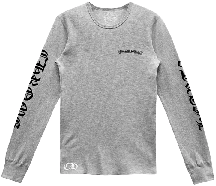 Chrome Hearts 'Scroll Logo' Grey Thermal Long Sleeve