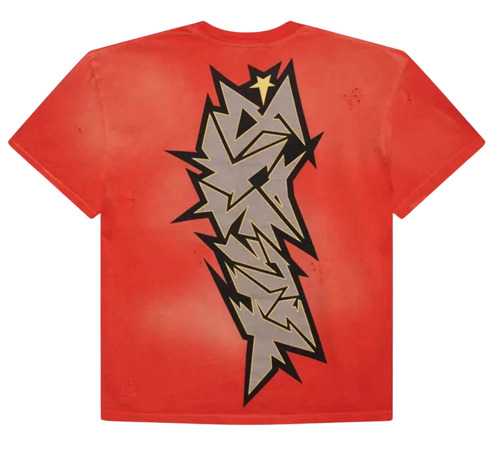 Hellstar Cracked Logo Distressed Tee 'Red'