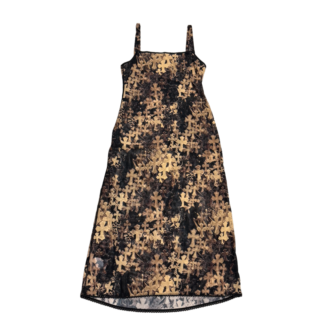 Chrome Hearts 'Cross Print' Womens Mesh Dress L / New
