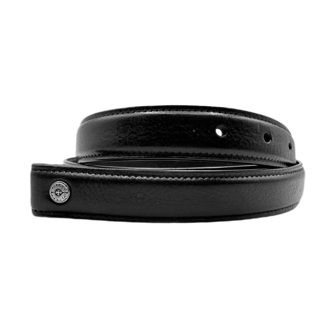 Chrome Hearts 1 inch Black Leather Belt Strap