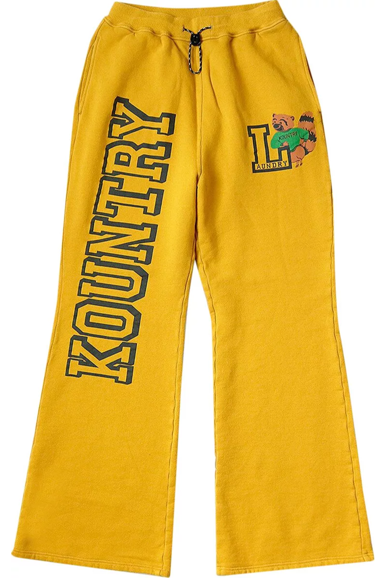 Kapital 'Fleece' Flare Yellow Sweats