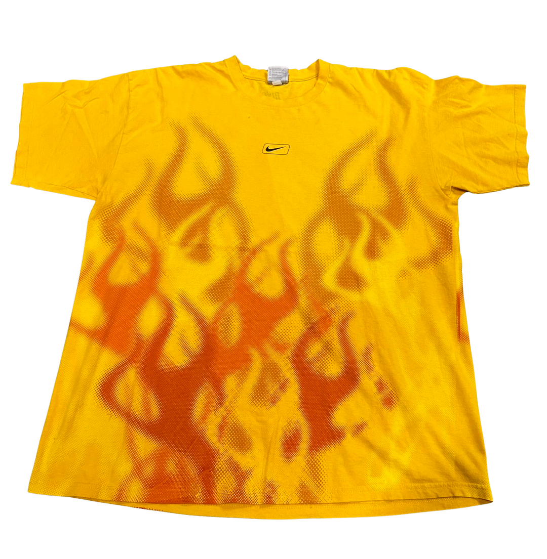 Nike Air Bakin Flame Vintage 90s Yellow Tee Showroom LA