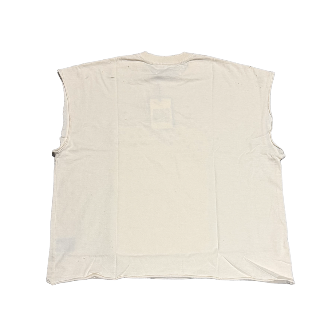 Satoshi Nakamoto 'Worldwide' Cream Cutoff Tee