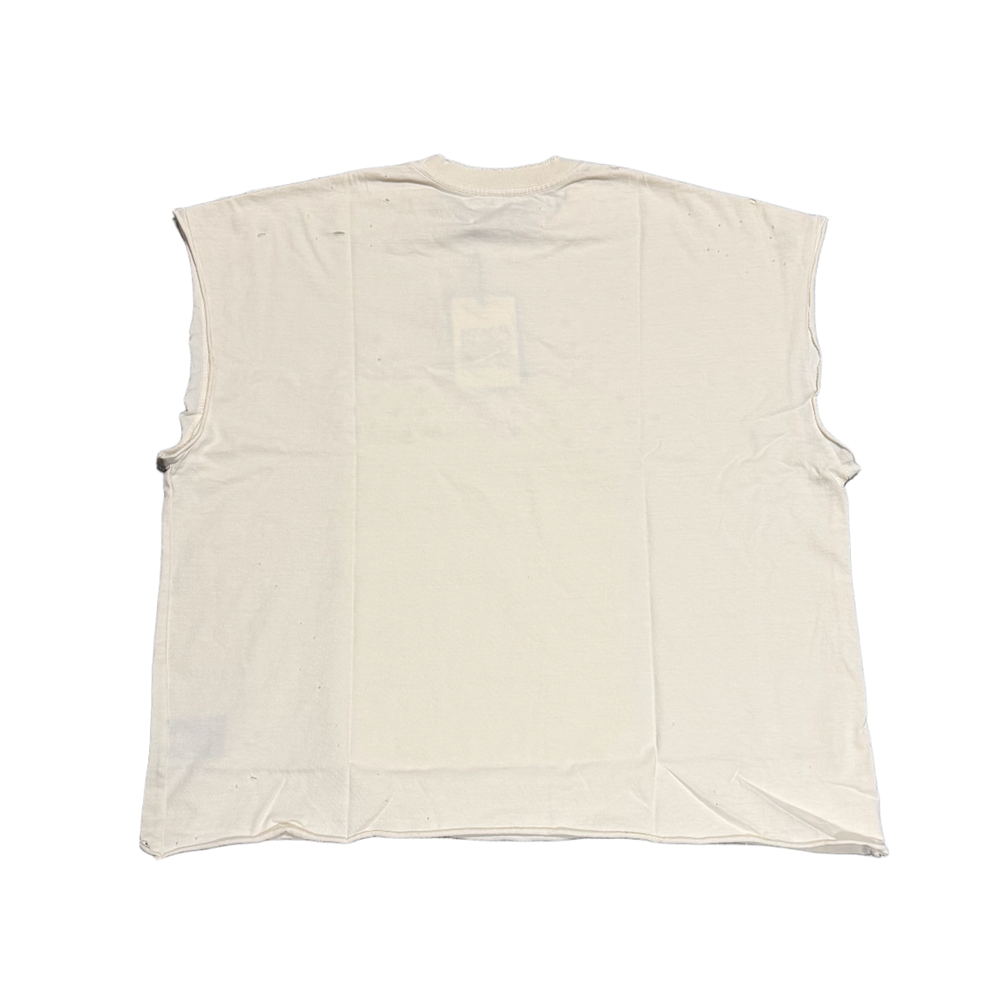 Satoshi Nakamoto 'Worldwide' Cream Cutoff Tee