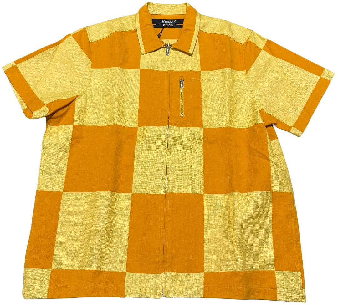 Jacquemus La Chemise Banho 'Yellow Check' Zip Up Shirt