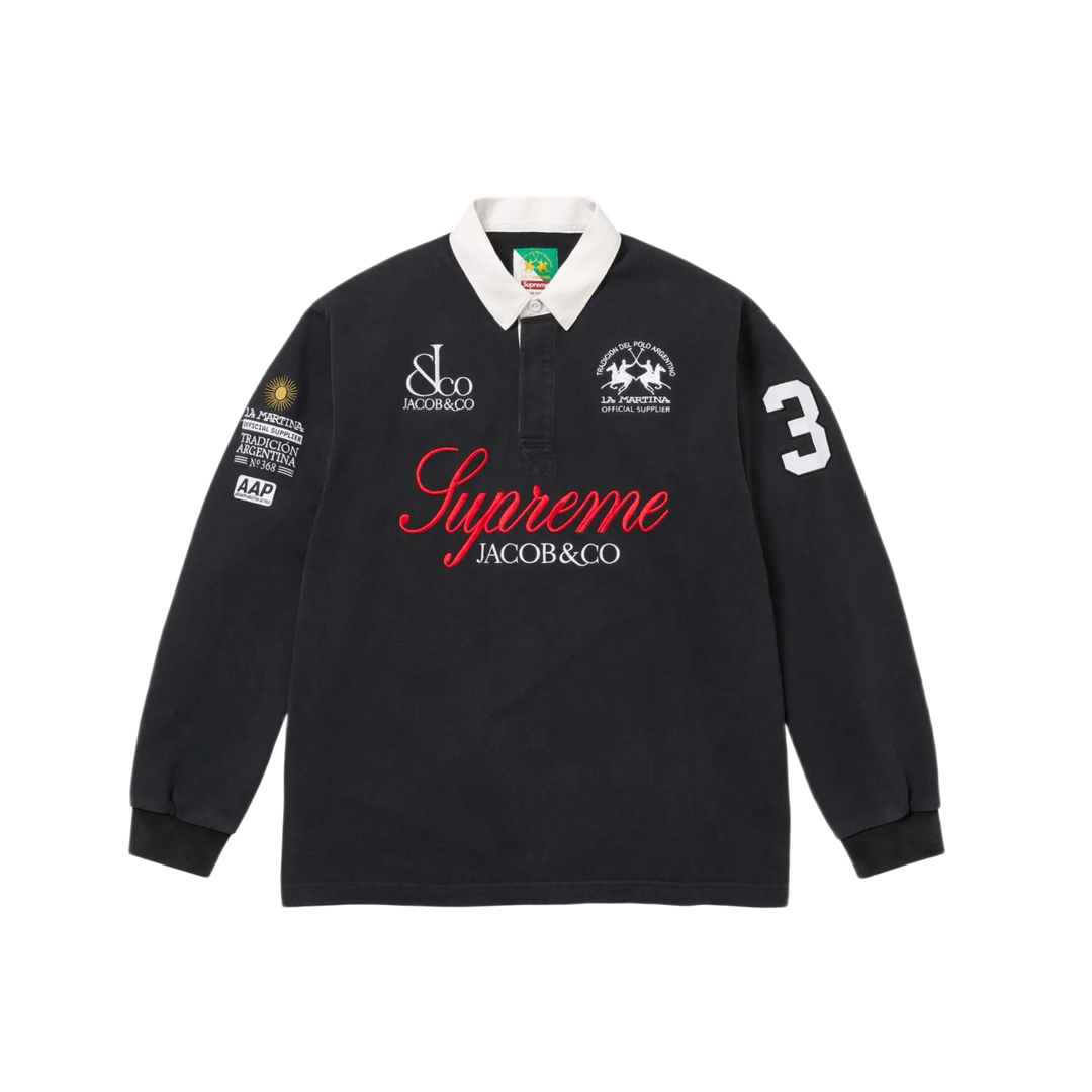 Supreme 'Black' La Martina Rugby Longsleeve Polo
